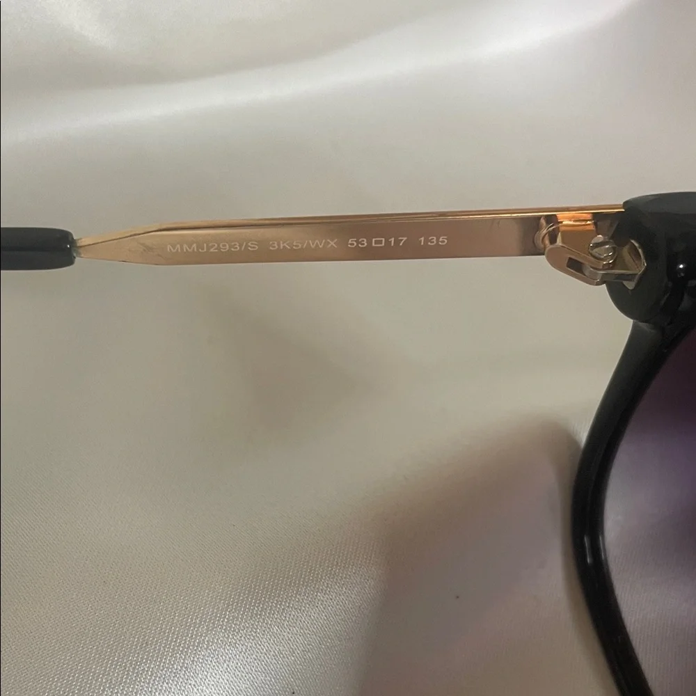 Marc by Marc Jacobs Black Cat-Eye Sunglasses with Gold Temples